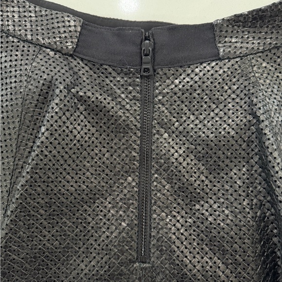 Alice + Olivia perforated lamb leather black skirt - Picture 4 of 11